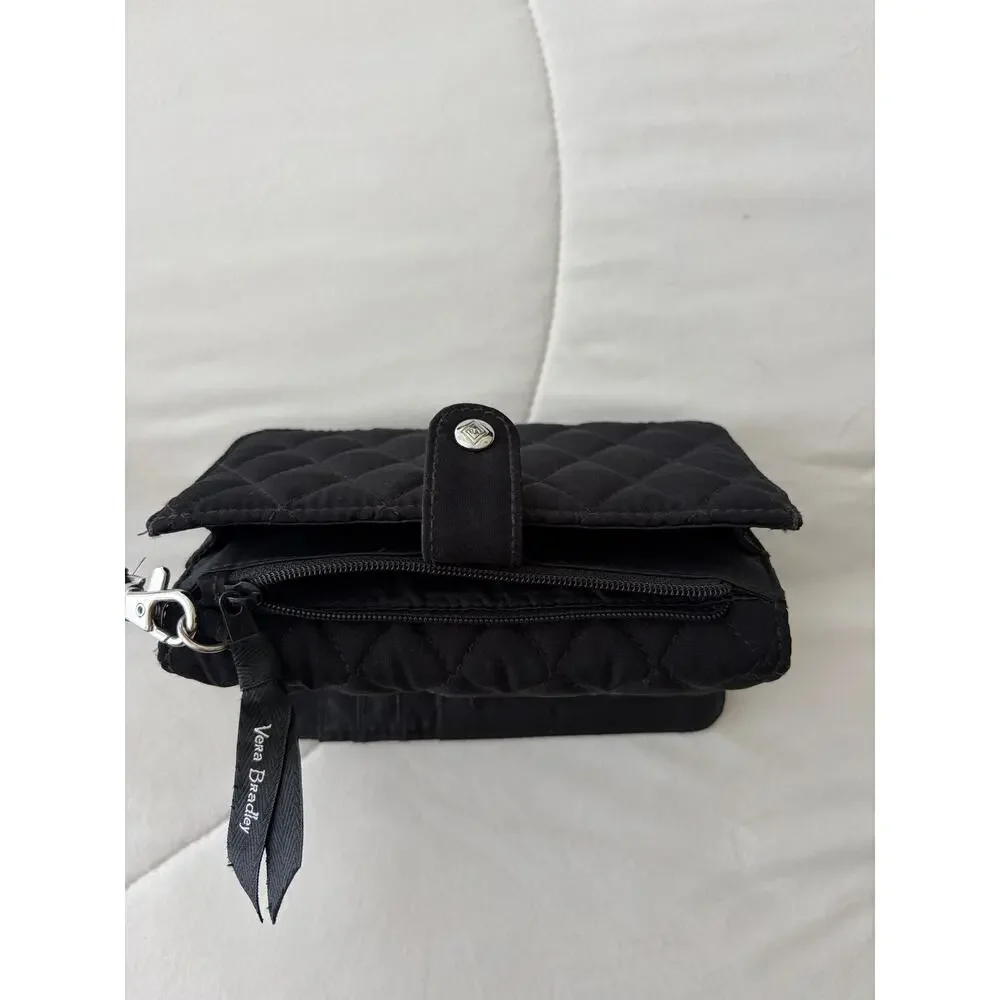 Vera Bradley Black Quilted Cotton Wallet Wristlet